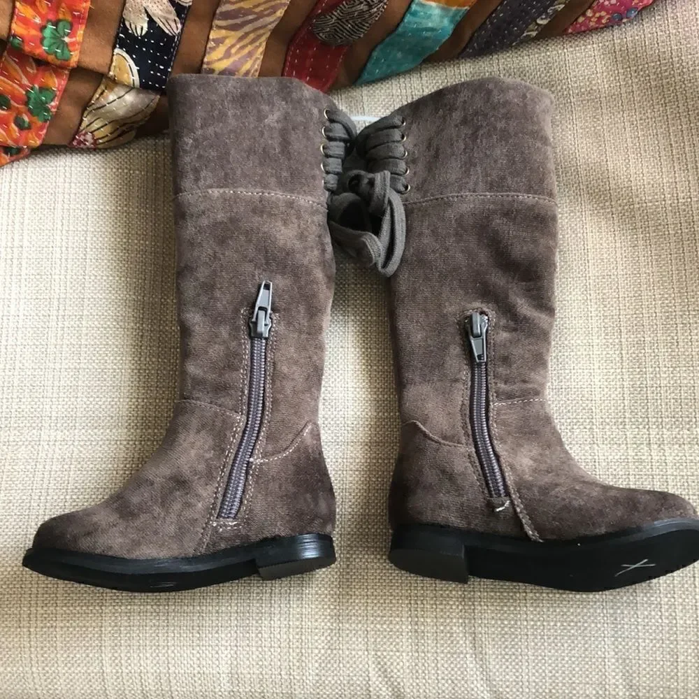 Joyfolie Chantal in Stone Faux Suede Toddler Boots